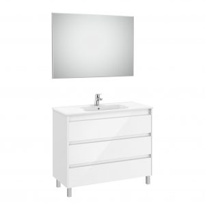 Mueble de baño Tenet con tres cajones color blanco brillante