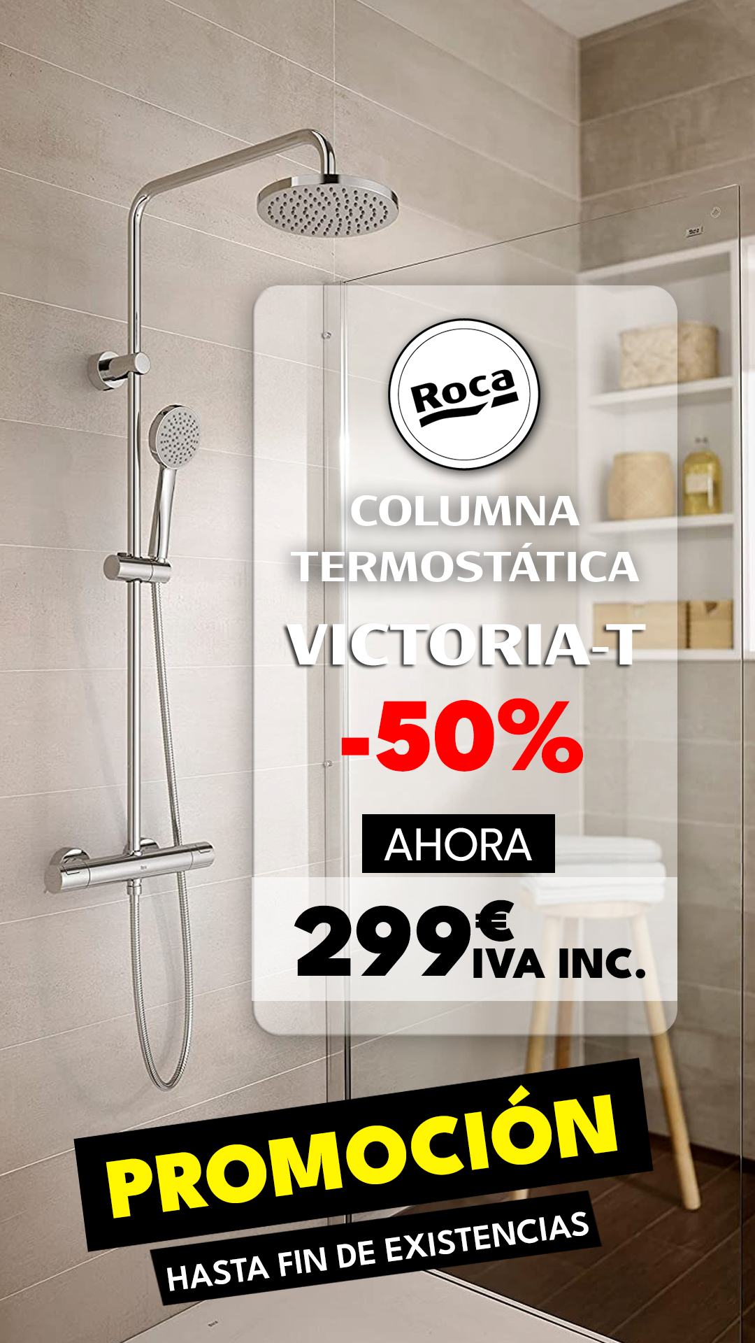 Promoción columna de ducha VICTORIA-T de ROCA